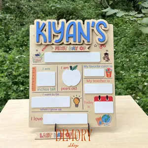 Custom First Day Of School Sign, Last Day of School Sign, 1st Day of School Board, Preschool Back To School Dry Erase Sign, Custom Name Sign