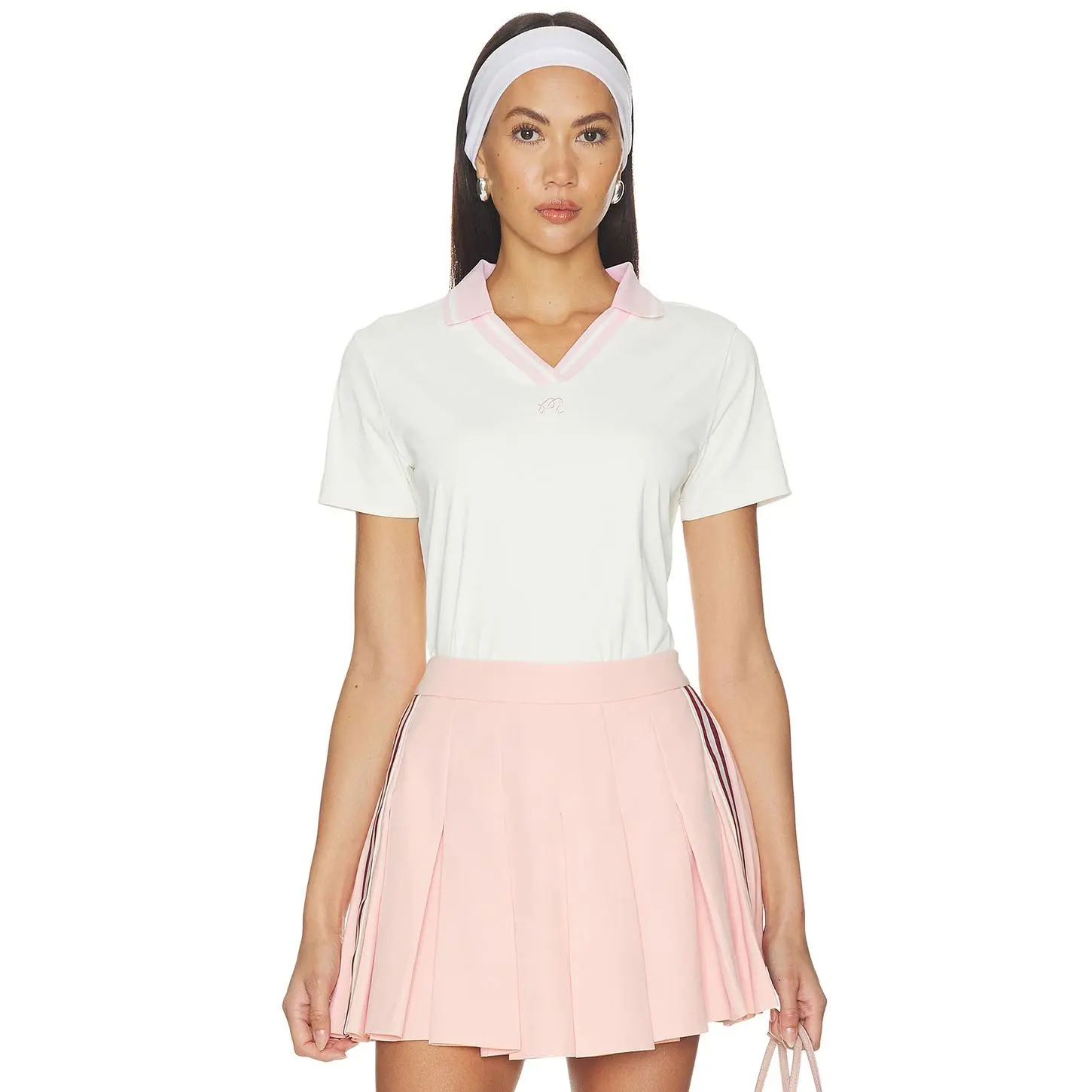 Malbon Carlota Polo Top in Whisper White