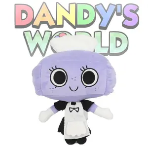Horror Game Goob Pebble Dandy's World Plush Lavender Maid Tisha Plushie Toy Dandy's World Stuffed Dolls Kids Gifts Room Decor