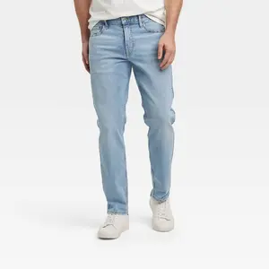 Men's Fit Jeans - Goodfellow & Co Light Blue 29x30: Midweight Denim, Straight Leg, Stretch Fabric