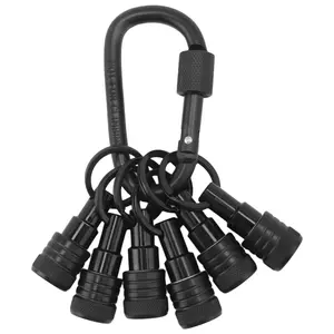 6PCS Bit Holders Keychain, 1/4 Inch Hex Shank Bit Holders, Quick-Change Design for Nut Driver, Screwdriver & Drill Bits
