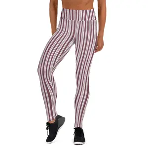 Mulberry Stripes Womens Yoga Leggings