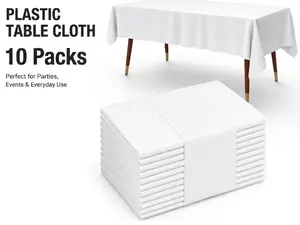 Rectangle Party Table Cloth 10 Pack –  Disposable table decor for party Cover for Wedding, Picnic, Birthday & Event Table Protection