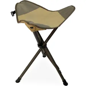 Black Folding Hunting Stool w/Shoulder Strap Supports 225 lbs, Lightweight Collapsible Tripod Seat, Foldable Steel Frame Chair Perfect for Hunting Blind, Fishing, Hiking, Travel