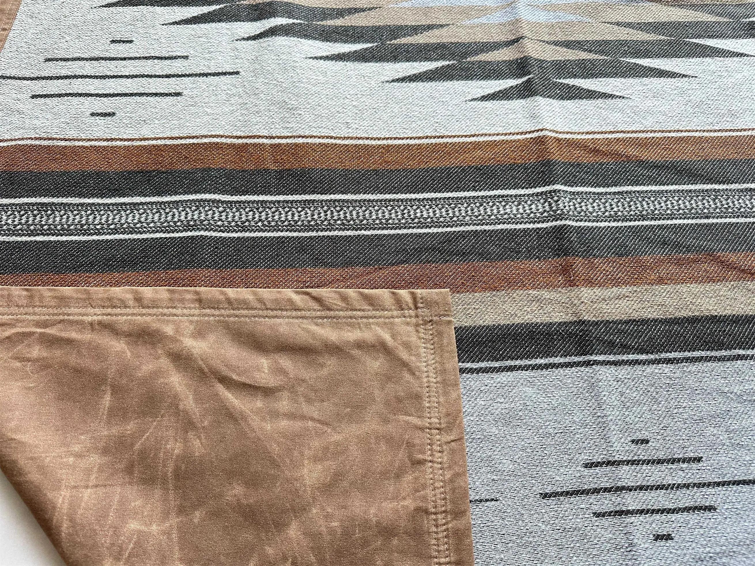 Waxed Canvas Outdoor Blanket / Bushcraft Blanket Bedroll - Diamond Weave