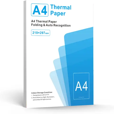 JOYYE A4 Inkless Thermal Printer Paper - 200 Blank Base Sheets, Modern, Durable & Reliable, High-Quality Crisp Prints, Convenient Size, Office Stationery, Compatible with Thermal Printers, Back to School Essential