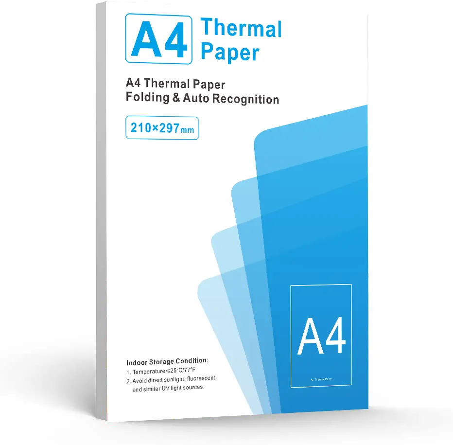 JOYYE A4 Thermal Printer Paper - 200 Sheets, Convenient Size, Durable & Reliable, High-Quality Printing, Office Stationery for School Projects, Compatible with Thermal Printers