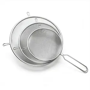 Stainless Steel Fine Mesh Colander, Durable Dual Hang Ring Design, Rust-Resistant, Quick Drainage, Easy Clean, Multifunctional Food Filter