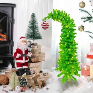 2025 6ft Flocked Green Christmas Tree Slim Design for Small Spaces Sturdy PVC Branches Eco-Friendly & Reusable Perfect for Home Office & Gift Ideas christmas tree lights Ornaments Metal