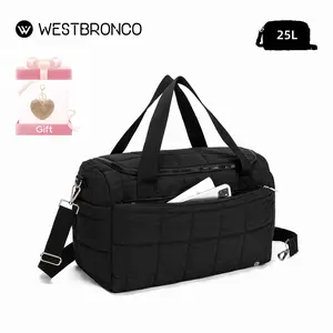 WESTBRONCO 2026 New In Chic Puffer 25L Travel Bag Duffle Bag with Wet Pocket Women Carry All Weekender Bag Waterproof Bag Gym Durable FASHION Bag for Winter Lightweight   Traveling Garment Hospital Bag Mom Gift for her