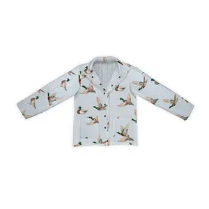 Mallory Ducks Blue Quilted Snap Jacket