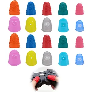 10 Pair (20 PCS) Rubber Thimble, Hand Sewing Silicone Finger Tips Protector Guard for Hand Sewing, Quilting, Knitting, Embroidery, Paperwork & Crafts (5 Sizes & 10 Colors)