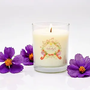 Daisy Handmade Candle - 8oz Glass Jar, Slow 45 Hours Burn Time, Coconut Soy Wax, Eco-Friendly Bamboo Wick, Phthalate-Free Organic Oils  Scent is reminiscent of cookie batter and offers a subtle sweetness to the environment