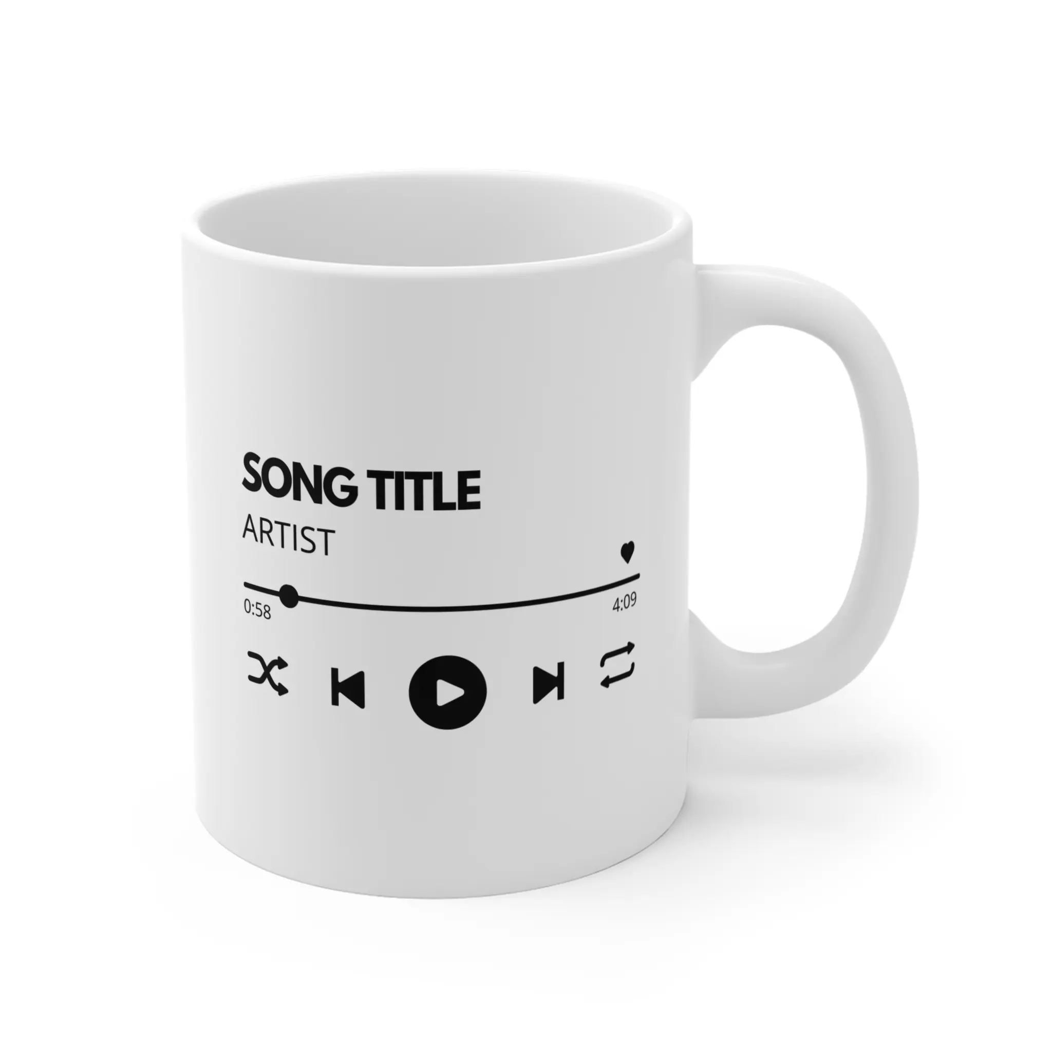 Personalized Song Mug, Perfect Birthday Gift, Customized Couple Mug, Gift Idea for Music Lovers, 11oz Coffee Cup