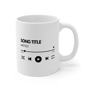 Personalized Song Mug, Perfect Birthday Gift, Customized Couple Mug, Gift Idea for Music Lovers, 11oz Coffee Cup