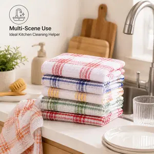 FAXHION20-piece Kitchen Dishcloth - Soft Absorbent Cloth, Square Household Cleaning Cloth Set, Reusable Durable Kitchen Wipes, Quick-dry Scouring Pad, Practical Car Cleaning Cloth Set, Home Holiday and Wedding Decoration, Colors Random