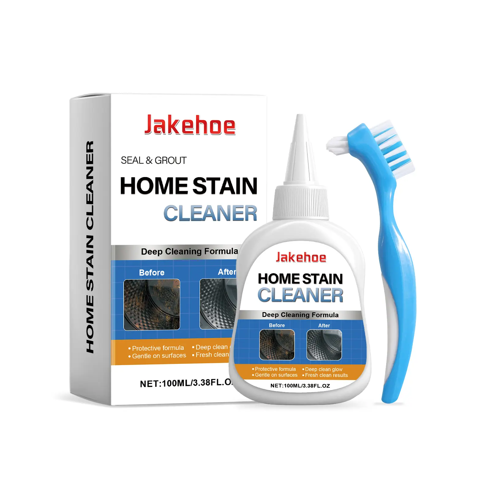 Say Goodbye to Stubborn Mold! Miracle Mold Remover Gel + Scrub Brush | Best for Shower Caulk, Tile & Washer Seals (7oz)
