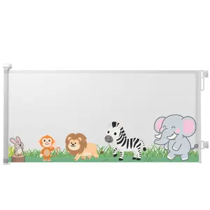 MOMFREE 33" Tall 120" Extra Wide Mesh Safety Fence for Pet Retractable Baby Gate One-Hand Operation Secure Closure for Doorways Stairs Deck Porch Hallways Patio Indoor Outdoor