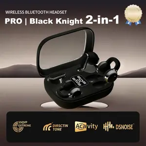 2in1 Dual Wireless Bluetooth Earbuds Set with LED Display 30Hour Battery Life Fast Charging Waterproof ENC for Driving Home Office Audio Cable Headphone