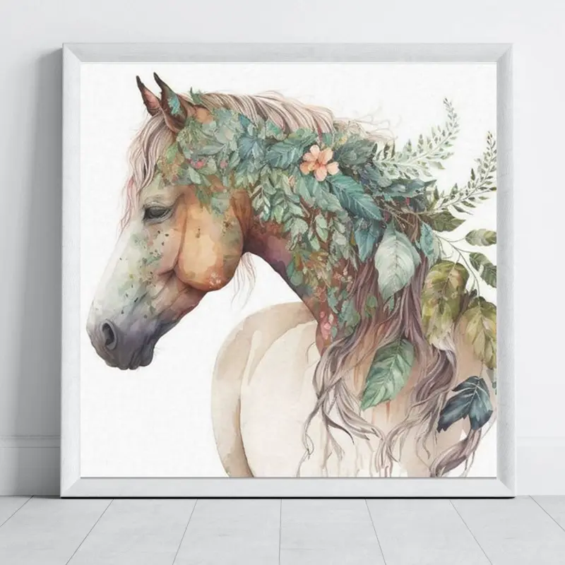 1pc Horse Diamond Painting Kit, Adult Art Craft Set, DIY 5D Round Drill Home Decor, Beginner Friendly Wall Decoration, Handcraft