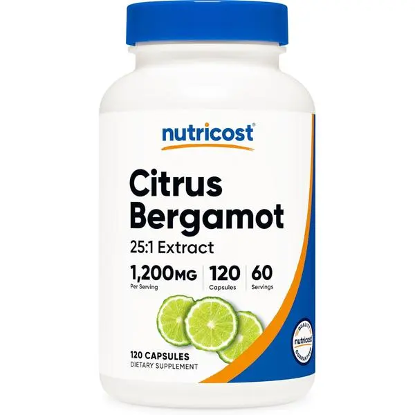 Nutricost Citrus Bergamot Dietary Natural Supplement Capsules, 1200mg 25:1 Extract, 60 Servings, Gluten Free, Vegan Non-GMO Capsule Vitamins Supplements, Vegan Capsules Vitamins Supplements