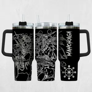 [Jujutsu Kaisen] Mahoraga Divine General JJK 40oz Tumbler With Handle – Anime Gaming Style Stainless Steel Cup, Insulated Iced Coffee Travel Mug, Gift For Otaku & Anime Fans