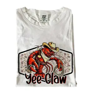 Western Crawfish T-Shirt, Yee Claw Lobster Shirt, Funny Southern Cowboy Crawfish, Cajun Boil Shirt