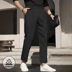 1PCS Spring Summer Autumn Winter Men's Trendy Fashion Suit Pants Outdoor Casual Work Entertainment Machine Washable Suit Pants Menswear Trouser Plain