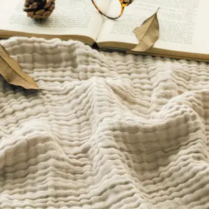 Cotton Throw Blanket Large 50"x70" Gifts for 100% Muslin for Couch Breathable Gauze All Season Light Tan Soft and Lightweight Pre-Washed