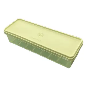 Lime Green Crisp Keeper Strainer Container with Built-in Tray, Food Storage Organizer, Refrigerator Kitchen Container for Vegetables