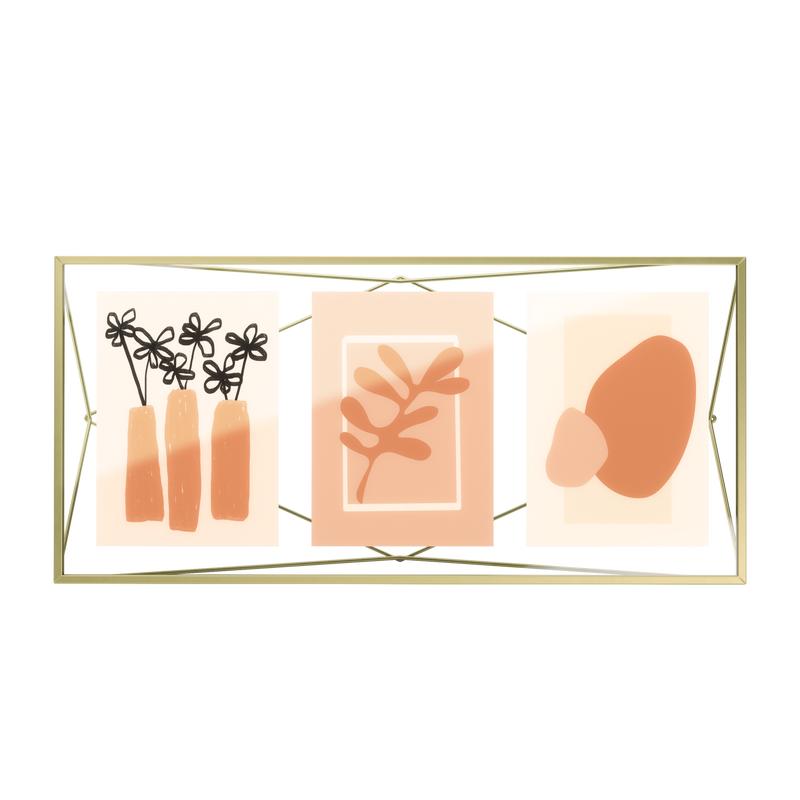 Umbra Prisma Picture Frame, Modern Geometric Wire Frame, Floating Photo Display for Wall or Tabletop Border Transparent