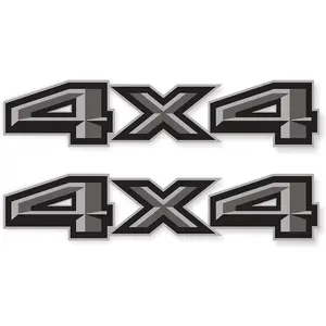 4x4 Decals for Truck Bedside Replacement Stickers for f150 Off Road Gray/Grey (2015-2020) (Peel & Stick) Easy Installation, Actual Decal Size 3.7" x 17.5"