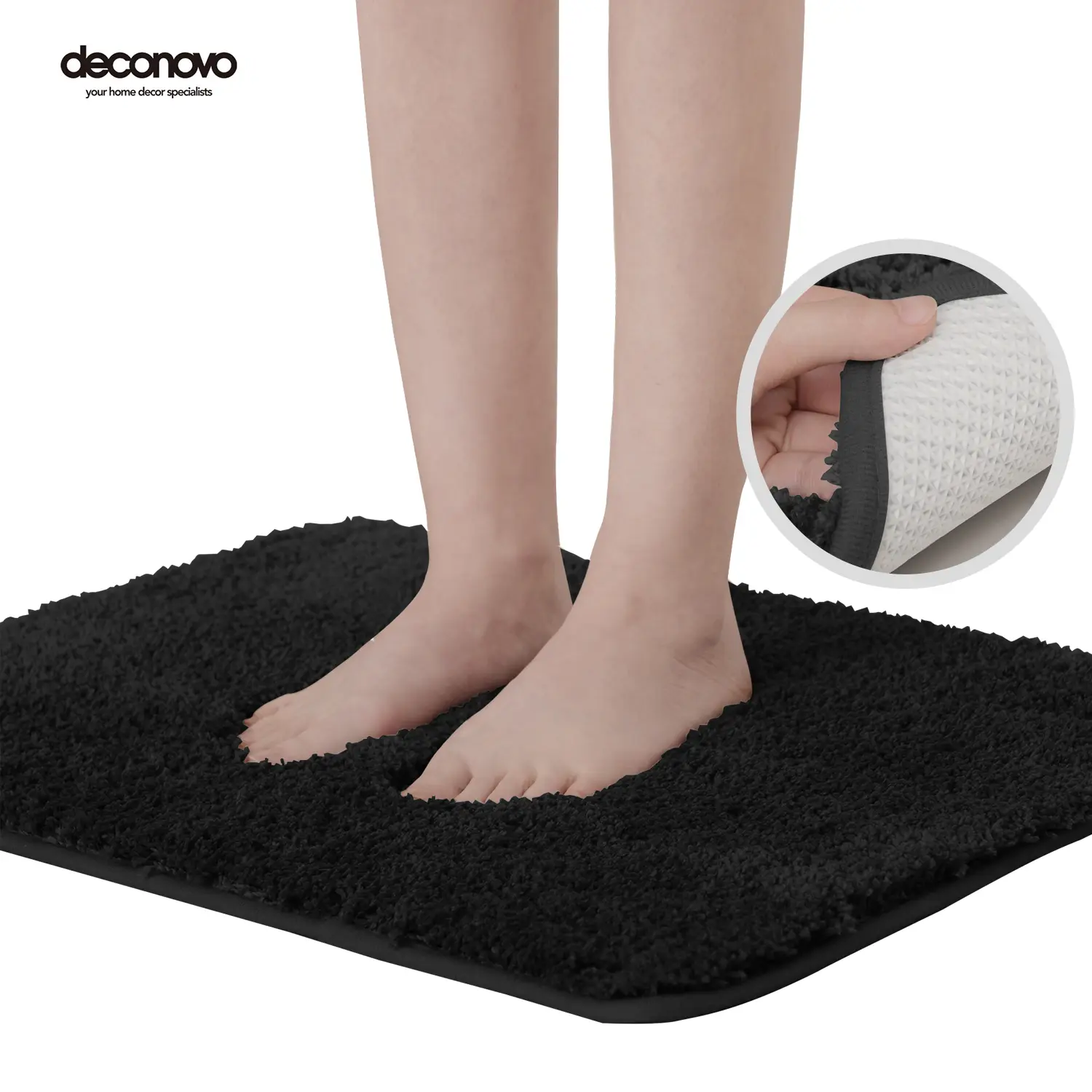 Deconovo Absorbent Soft Plush Anti-Skid Area Rug - Bathroom Accessory with TPR Rubber Backing for Bathroom, Shower Use, Floor Protection & Decor, Anti-Skid Area Rugs