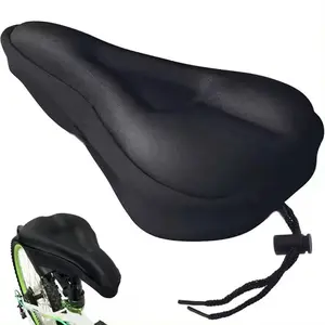 Bike Seat Cushion, Comfortable Bicycle Saddle Cover for Indoor and Outdoor Cycling, Padded Gel Cover for Exercise, Mountain & Road Bikes, Universal Fit