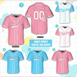 Custom Team Boy Team Girl Baseball Jersey, Personalized Baby Reveal Baseball Jersey, Blue Or Pink Gender Reveal Shirt, Reveal Party Jersey