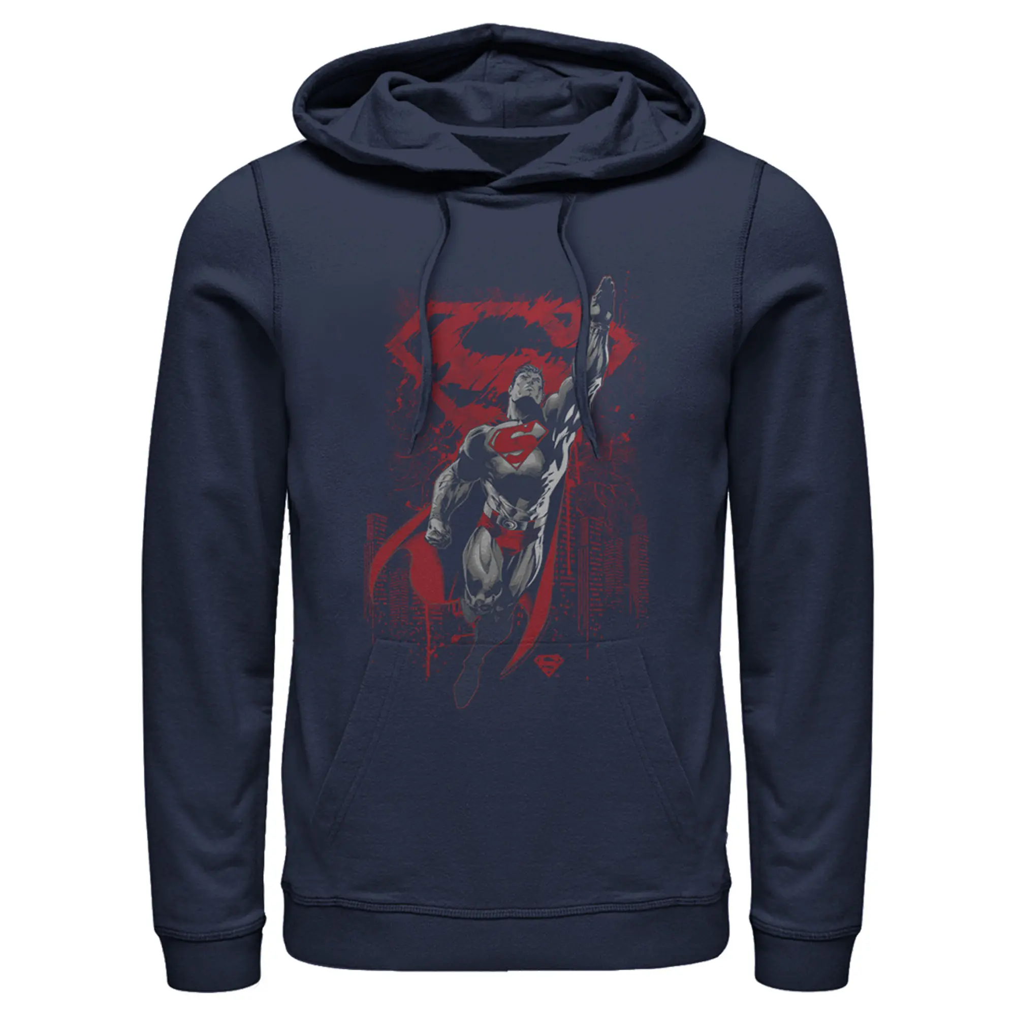Men's Superman Grunge Hero Flight Pull Over Hoodie