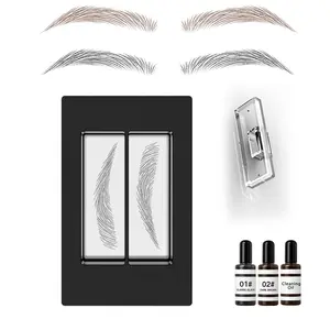Eyebrow Stamp Shaping Kit Waterproof Brow Stamp with Reusable Eyebrow Stencils Natural Looking Brow Powder Quick Fill Sculpt and Define Brows Beginner Friendly Time Saving Makeup Tool for Daily Use Travel, Cosmetic,Beauty Tools.
