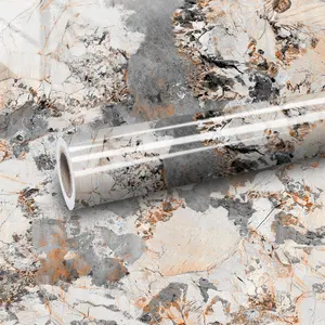 Marble Pattern Wallpaper, Self-adhesive Wallpaper, Kitchen Fireproof & High-temperature Resistant Stove Film, Waterproof Aluminum Foil Paper, Marble Backsplash Wallpaper