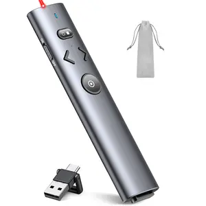 BEBONCOOL 2-in-1 USB Type C Presentation Clicker, Rechargeable Wireless Presenter Remote, Clicker for PowerPoint Presentations, Pointer for Presentations Slide Advancer with Volume Control for Mac,Computer, PPT