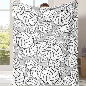 Flannel Volleyball Blanket Gifts For Men Women, Volleyball Stuff Party Decorations For Lovers Team Gifts, Volleyballs Print Throw Blanket Couch Bed Sofa Travelling For Grils Boys Sports Suitable for giving as gifts to friends, parents and children