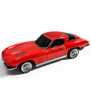 WSTER WS-1969 Retro Roadster Bluetooth Speaker with USB TF Card AUX FM Stereo TWS Support Portable Waterproof Red Car Model Shape ABS Material 1500mAh Battery Cinema Sound Effects LED Lights for Car Home Outdoor Use