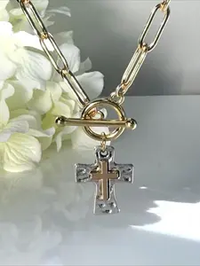 Vintage  Cross Pendant Necklace, Fashion Jewelry for Party, Daily Clothing Decor, Trendy All-match & Exquisite Jewelry for Birthday Gift