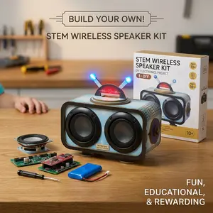 DIY Bluetooth Speaker Kit, STEM Projects for Kids and Adults, Build Your Own Wooden Speaker with LED Lights, Science Experiment Electronics Kit, Beginner DIY Building Set, Educational Gift for Boys Girls Ages 8-12 14 16, Birthday Graduation Gift for Teens