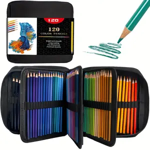 Art Supplies 120 Coloring Pencils Set, Oil-based Colored Cores Stay Sharper, Tougher Against Breakage,For Adult Artists,Colorists, In Zipper Case,for professional artistic use