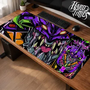 EVA Unit-01 Neon Genesis Evangelion Gaming Mouse Pad Personal, Custome, Anime Desk Mat Extended Keyboard Pad Waterproof Non Slip Rubber Base Large Mousepad for PC Gamer Setup Desk Accessories 40x21 Inch,Office Gifts, Decor desktop