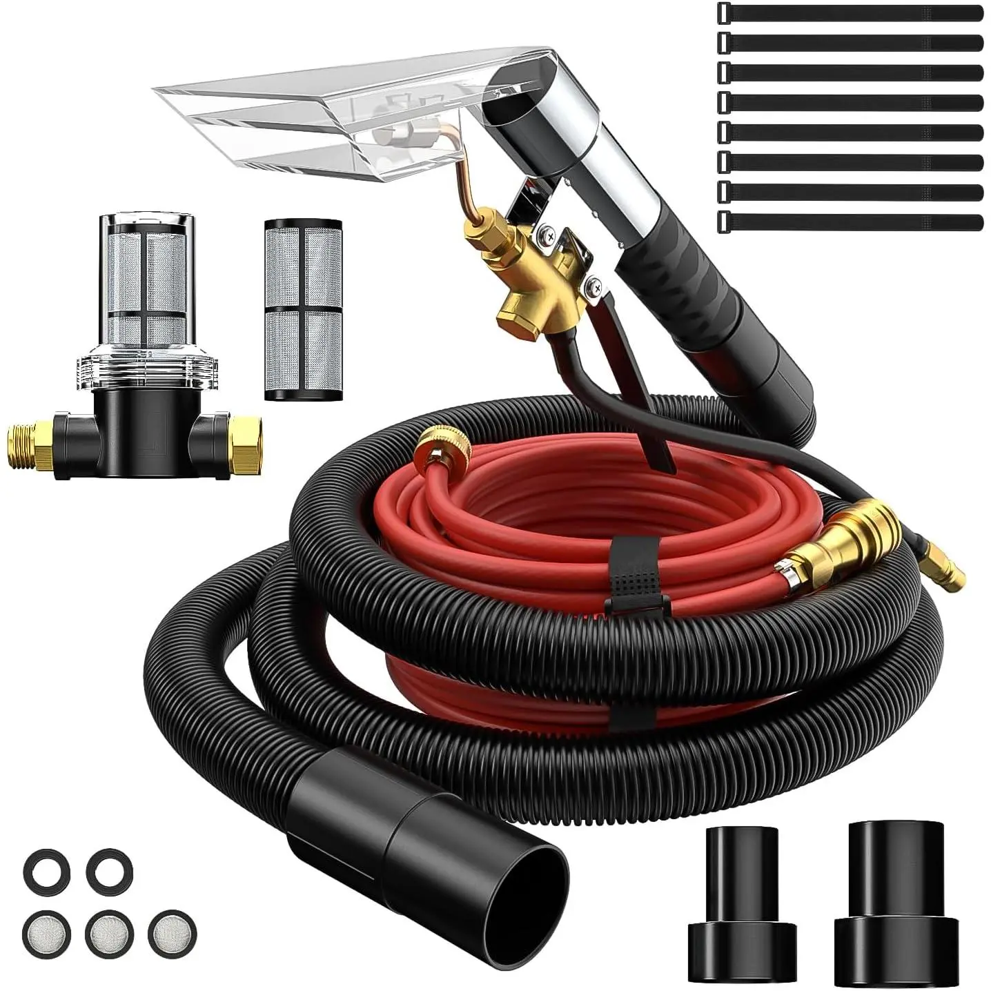 Shop Vac Extractor Kit, Aspirating Of Wet Vacuum Hose Extractor Kit,with 50FT Waterline Convert the Universal Shop Vacuum,Into A Professional Auto Carpet Cleaner Machine,for Household,,Textile
