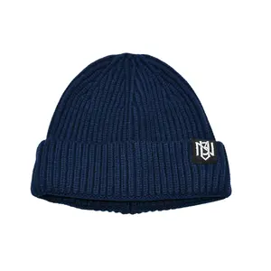 Navy Blue - Fisherman Beanie Hat (Short Cut)