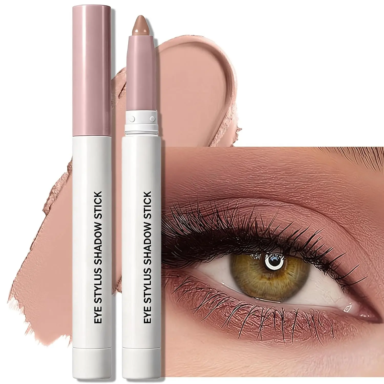Taupe Brown Eyeshadow Stick, Cream Eye Shadow Stick Matte Finish Waterproof Long Lasting Multi-Use Eyeliner Pencil with Precision Tip, Buildable & Blendable High Pigmented Eye Crayon Makeup