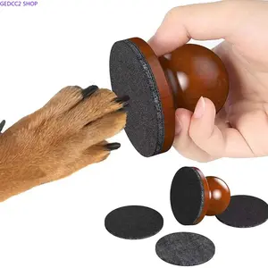 Dog & Cat Nail File Board, Pet Nail Grinder Alternative Grooming Tool with 3 Replaceable Filing Sheets, Wooden Handle Pet Nail Smoothing Tool for Safe & Easy Home Pet Care