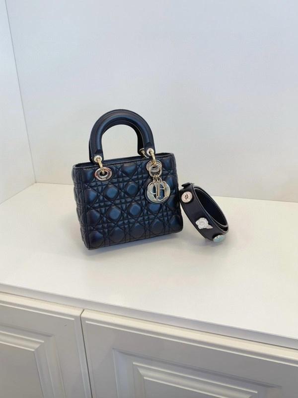 Pre-owned Christian Dior Leather Messenger Bags Preloved Dior Lady Bag Small Black 20x17x6cm 118290